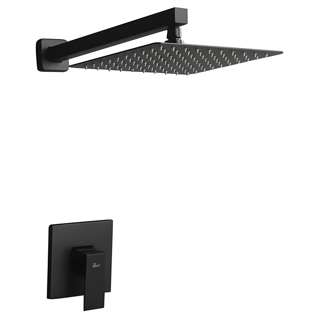 Kit de Ducha De Acero Inoxidable Negro Cuadrado