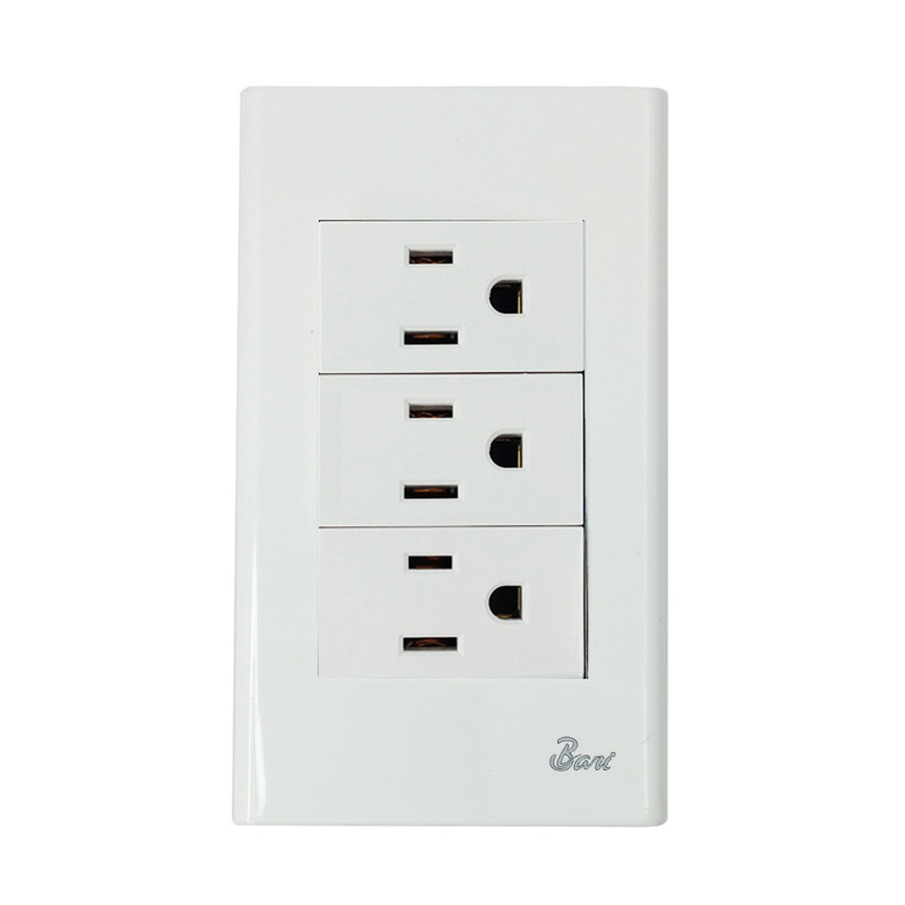 Toma Corriente Triple con tierra Serie Semplice