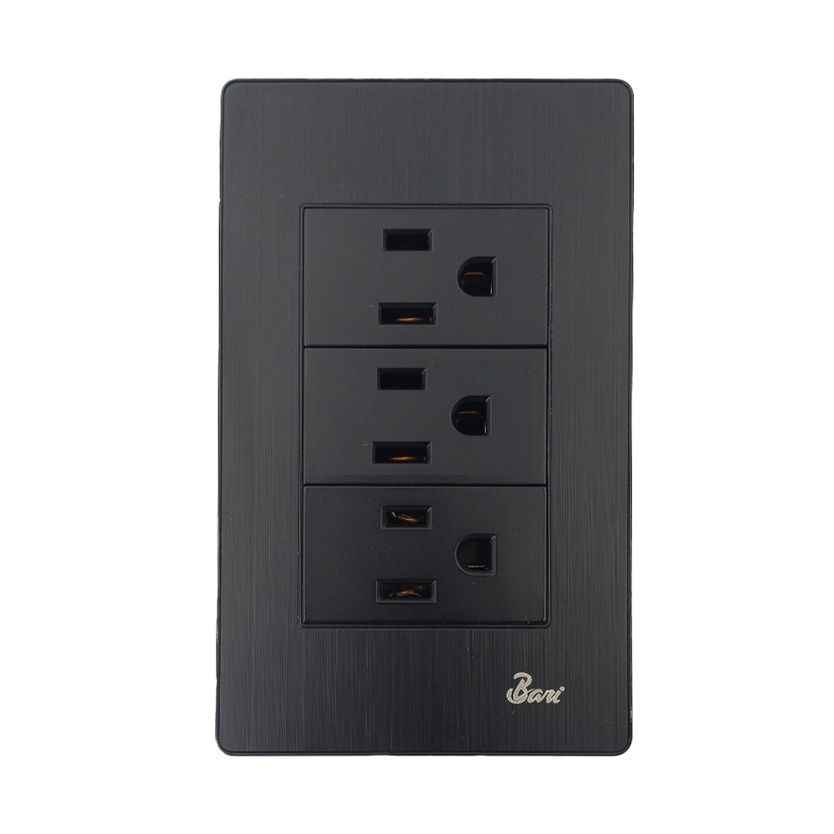 Toma Corriente Triple con tierra Serie Buio