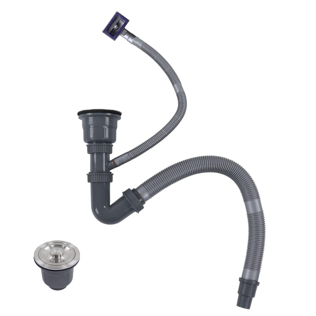 Kit de Tuberia de Desague para Fregadero de Lujo Una Tina de Acero Inoxidable #304