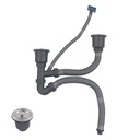 Kit de Tuberia de Desague para Fregadero de Lujo Doble Tina de Acero Inoxidable #304