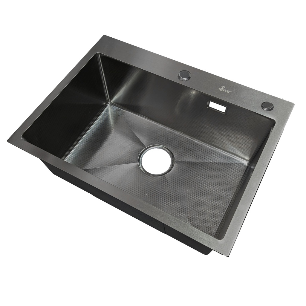 Fregadero Una Tina Sobre Tope 60x45cm Negro Diamante