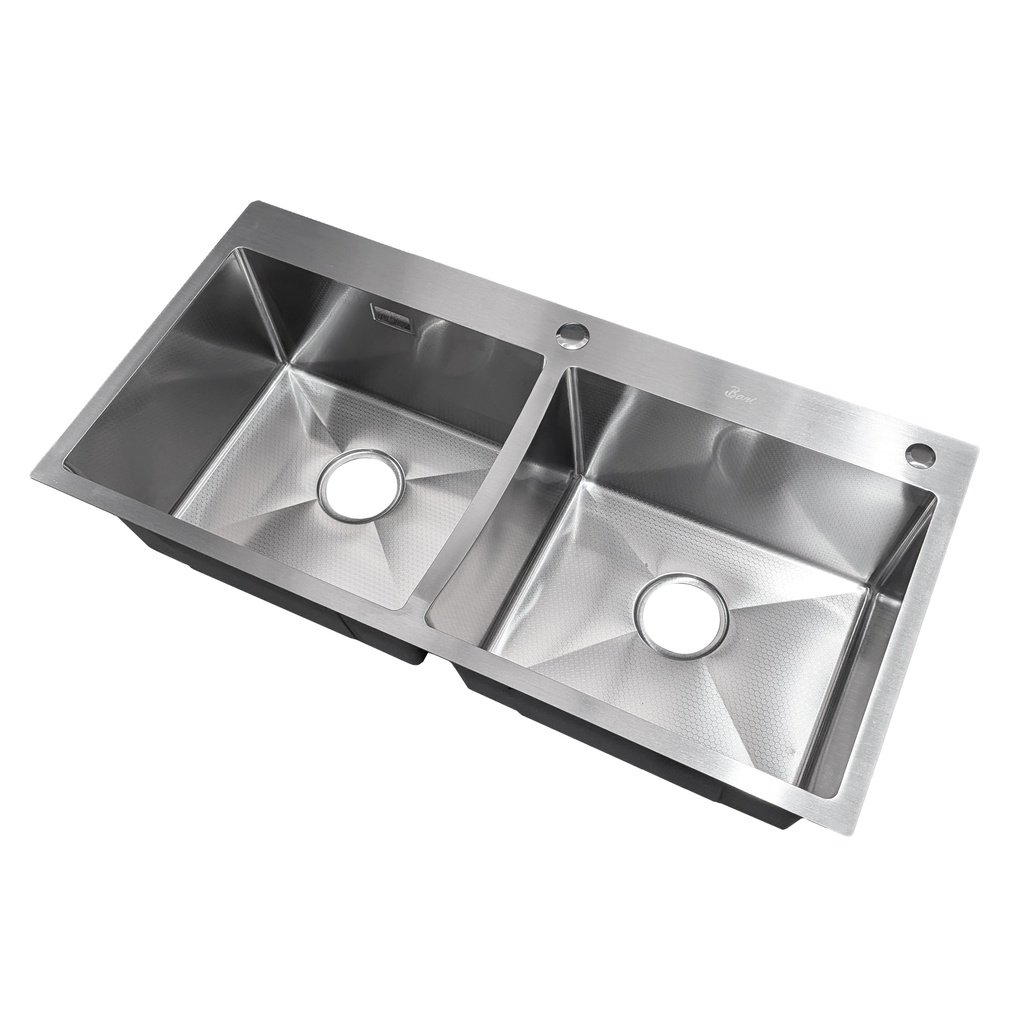 Fregadero Doble Tina Sobre Tope 92x45cm Brush Diamante