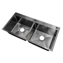 Fregadero Doble Tina Sobre Tope 92x45cm Negro Diamante