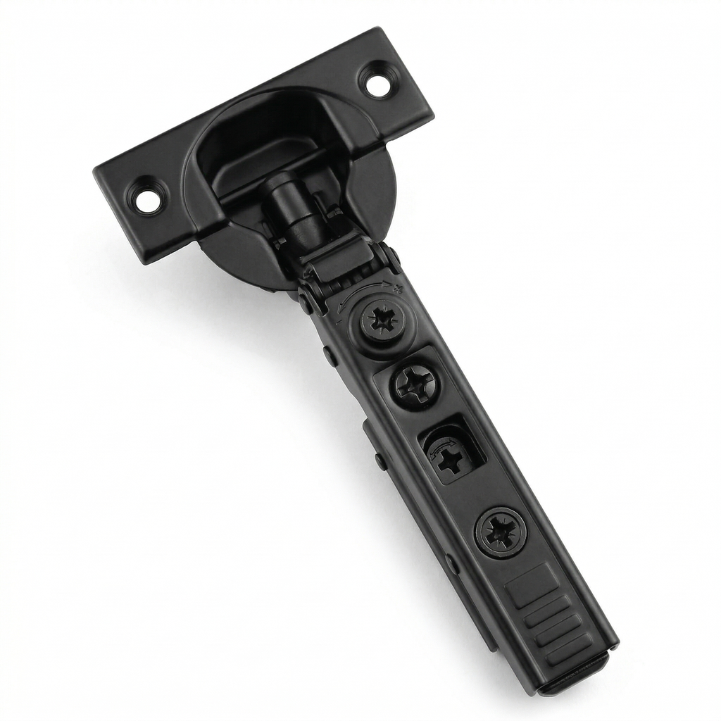 Bisagra recta con freno y clip 4D Lineal Negra