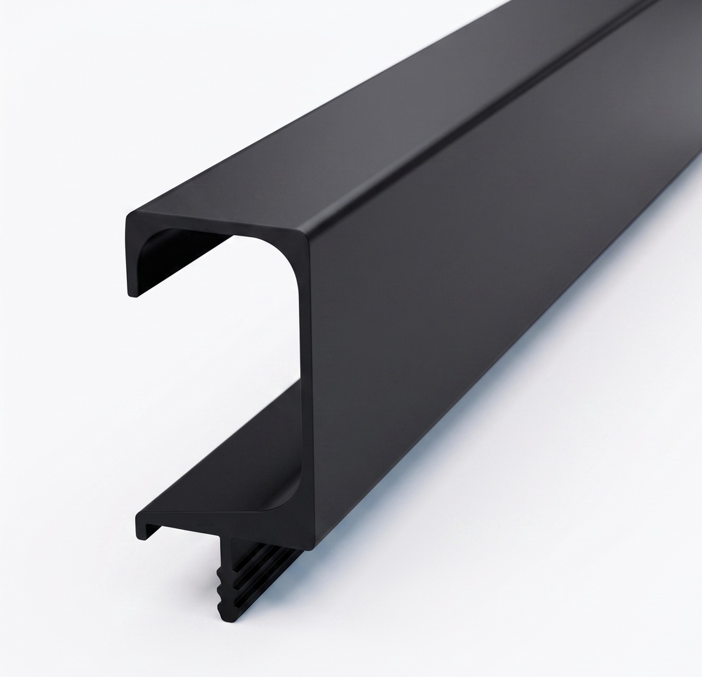 Perfil Tirador de Aluminio Tipo "C" Negro