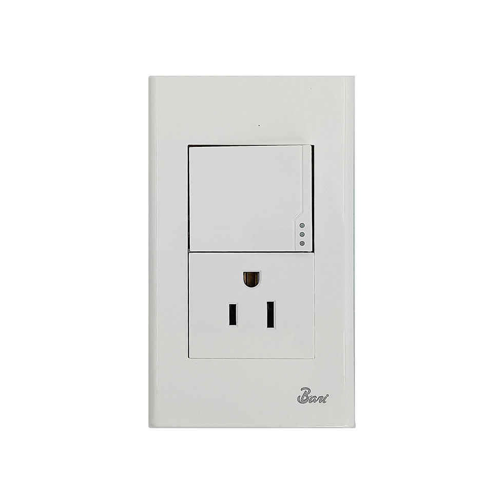 Interruptor + Tomacorriente con Tierra Serie Semplice