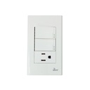 Interruptor Doble + Tomacorriente con Tierra Serie Semplice