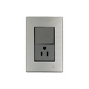 Interruptor + Tomacorriente con Tierra Serie Inox