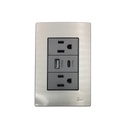 Toma Corriente Doble USB Serie Inox