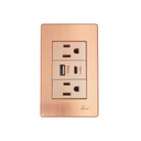 Toma Corriente Doble USB Serie Ottone