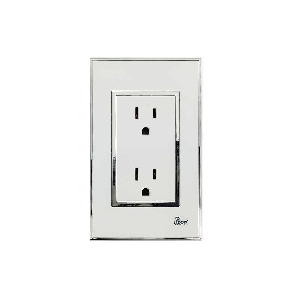 Toma Corriente Doble con Tierra Serie Bianco