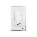 Interruptor Doble + Tomacorriente con Tierra Serie Bianco