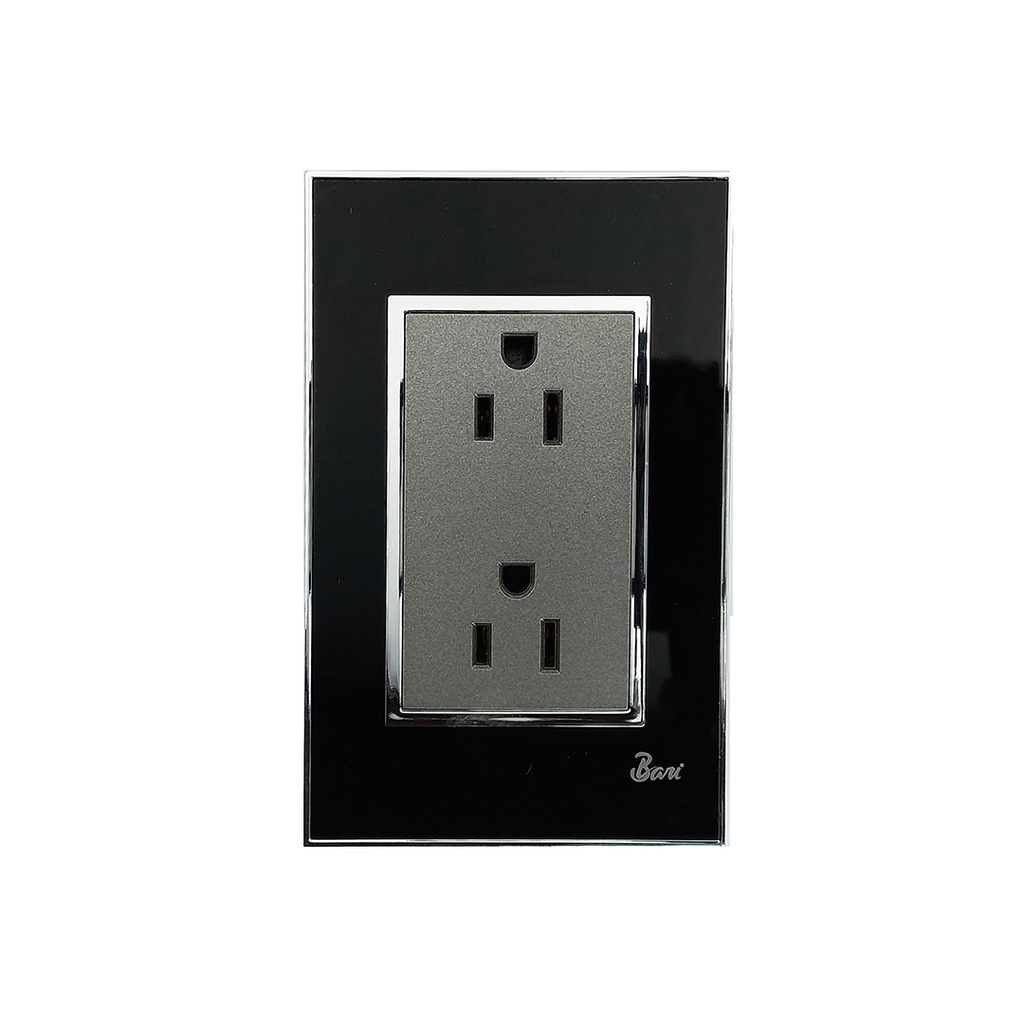 Toma Corriente Doble con tierra Serie Nero