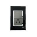 Interruptor + Tomacorriente con Tierra Serie Nero