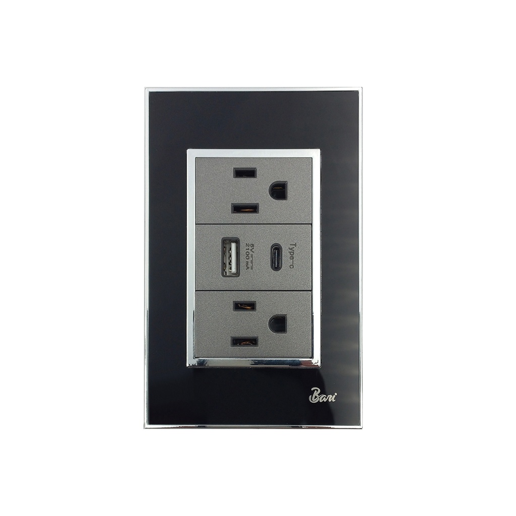Toma Corriente Doble USB Serie Nero