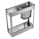 Condimentero Organizador De Acero Inoxidable 20 cm Con Accesorios