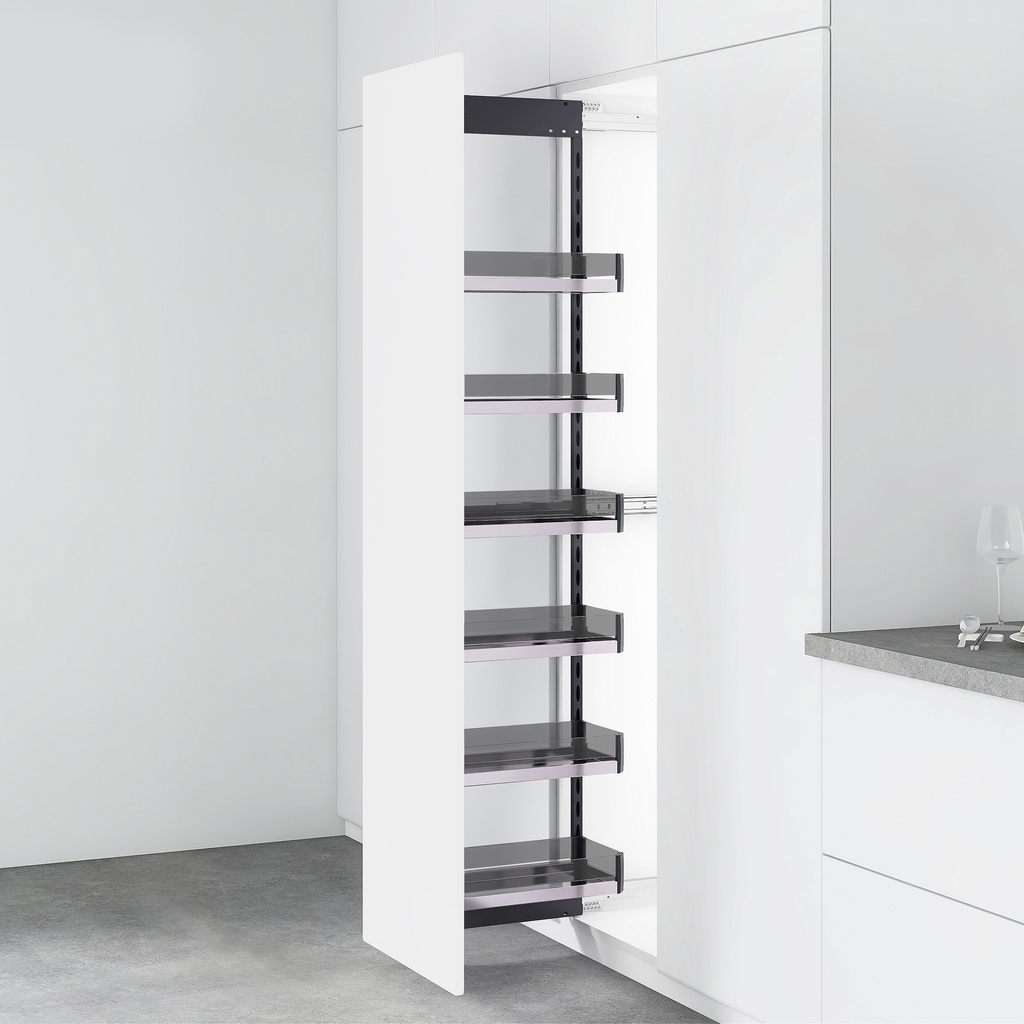 Despensa de Torre Extraible Lateral 30 cm Serie Cristallo