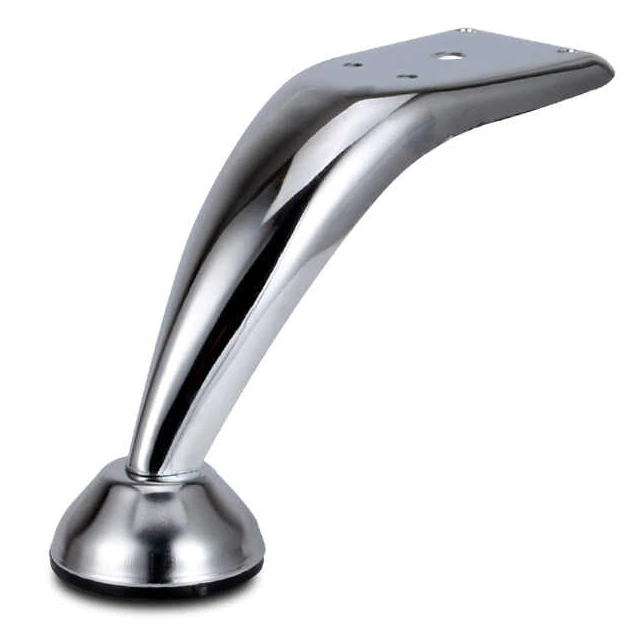 Pata para mueble Cromado Curva 12 cm