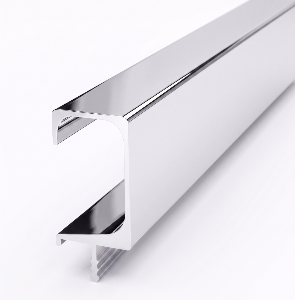 Perfil Tirador de Aluminio Tipo "C" Brillante