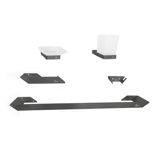 [GRI.04.08] Accesorios de Baño 5 Pcs Brush Gray