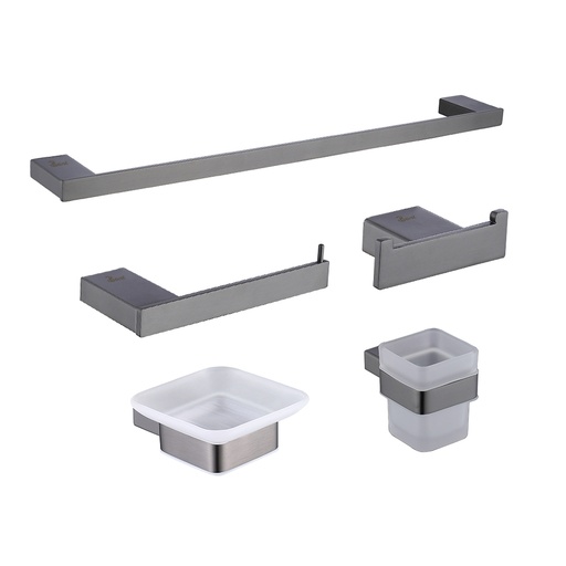 [GRI.04.10] Accesorios de Baño 5 Pcs Gunmetal Black