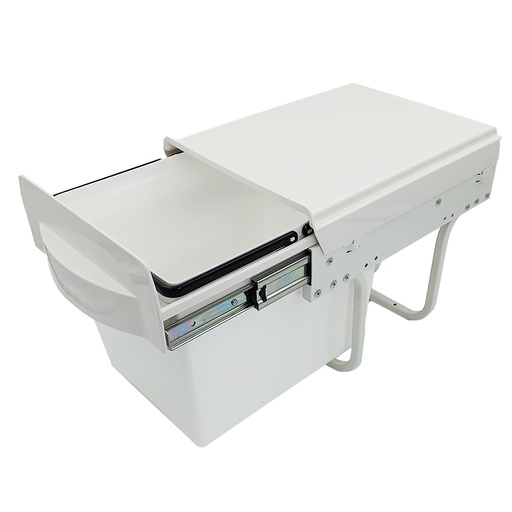 [TOB.04.02] Papelera Extraible Con Freno Blanca 18L
