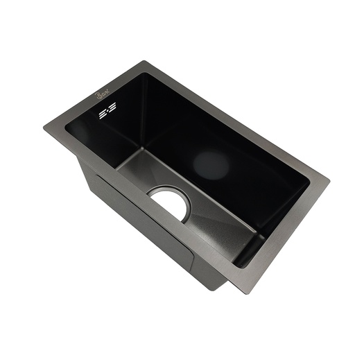 [FRE.02.11] Fregadero Lava Copa Acero Inoxidable Negro Bajo Tope 26x43x22
