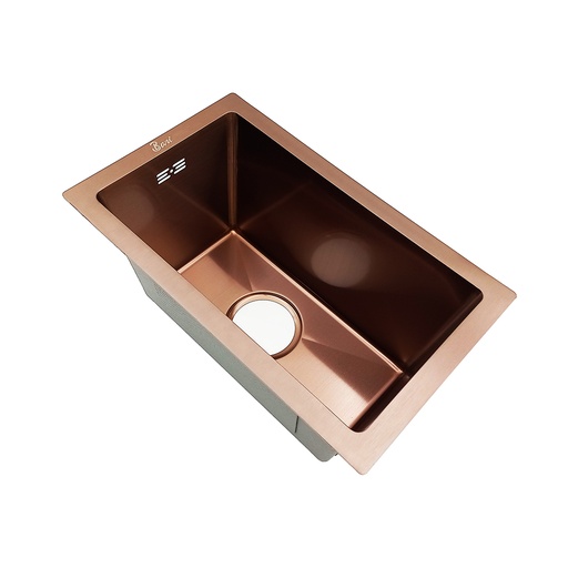 [FRE.02.13] Fregadero Lava Copa Acero Inoxidable Rose Gold Bajo Tope 26x43x22