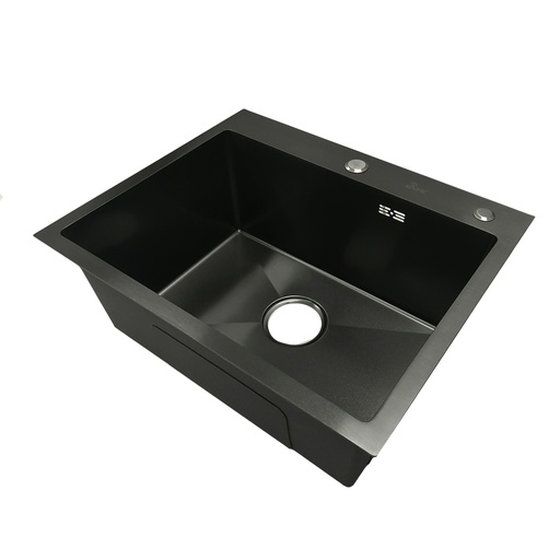 [FRE.01.06] Fregadero Una Tina Acero Inoxidable Negro Sobre Tope 55x45x22