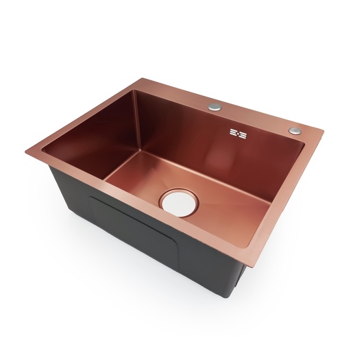 [FRE.01.09] Fregadero Una Tina Acero Inoxidable Rose Gold Sobre Tope 55x45x22