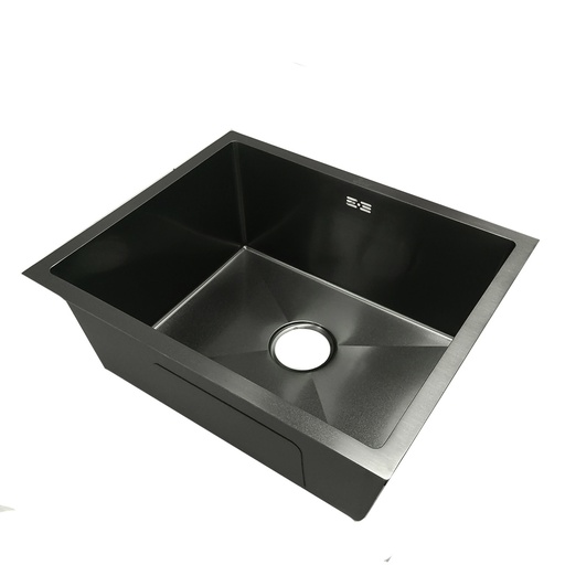 [FRE.02.03] Fregadero Una Tina Acero Inoxidable Negro Bajo Tope 55x45x22