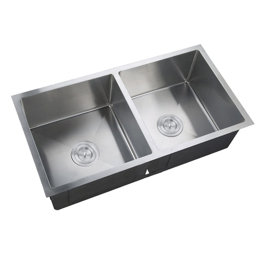 [FRE.02.02] Fregadero Doble Tina Bajo Tope 82x45x22 Brush