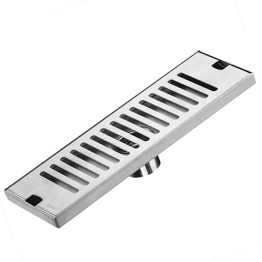 [DRE.01.09] Drenaje de Piso Rectangular con Rejilla en Acero Inoxidable de 30 cm