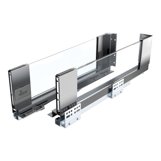 [COR.04.01.50] Gaveta con Freno con Cristales y Luz LED de extracción total 68 mm Gris 50 cm