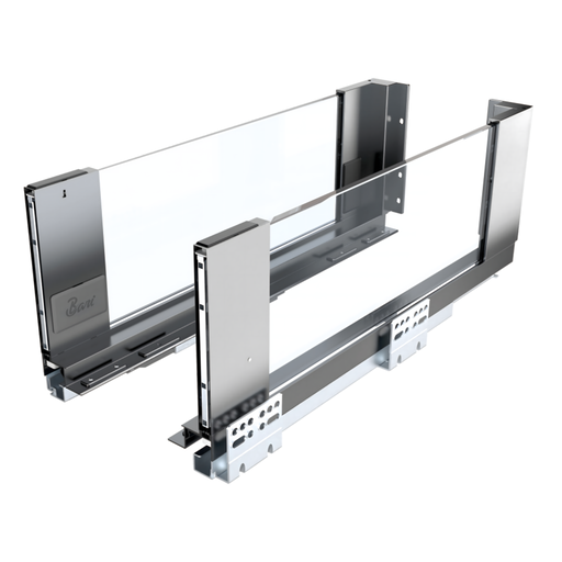 [COR.04.02.50] Gavetón con Freno con Cristales y Luz LED de extracción total 151 mm Gris 50 cm