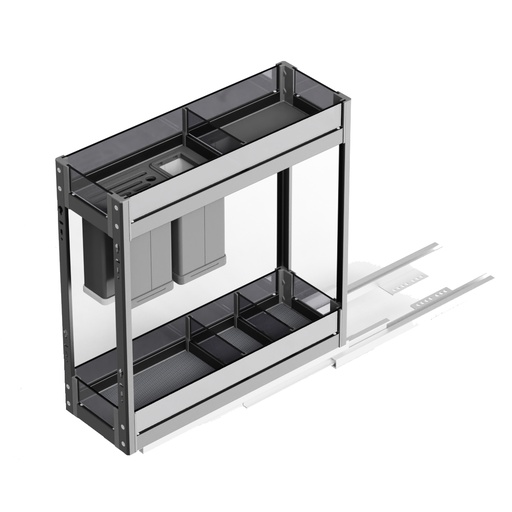 [CON.07.02] Condimentero 20 cm con Accesorios Serie Cristallo Nero