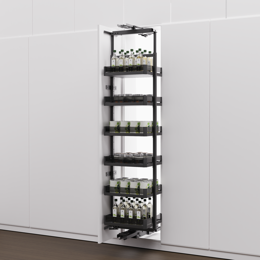 [DES.01.09] Despensa de Torre Giratoria Extraible 170 cm Serie Cristallo Nero