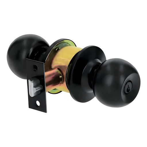 [CER.02.07] Cerradura de Pomo Negra de Acero Inoxidable Habitación