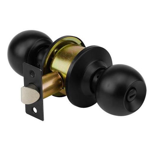 [CER.02.08] Cerradura de Pomo Negra de Acero Inoxidable Baño