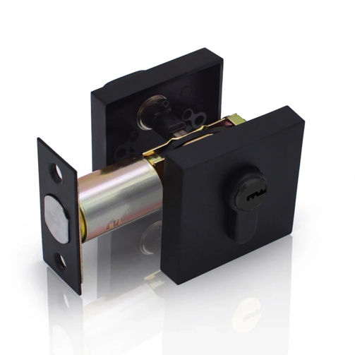 [CER.05.05] Cerrojo Simple Cuadrado Negro de Acero Inoxidable 
