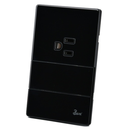 [INT.10.12] Interruptor Doble + Tomacorriente con Tierra Serie Vuoto