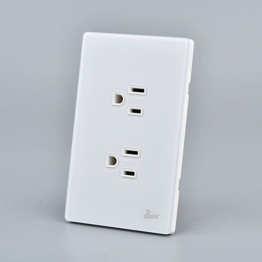 [INT.11.07] Toma Corriente Doble con tierra Serie Neve