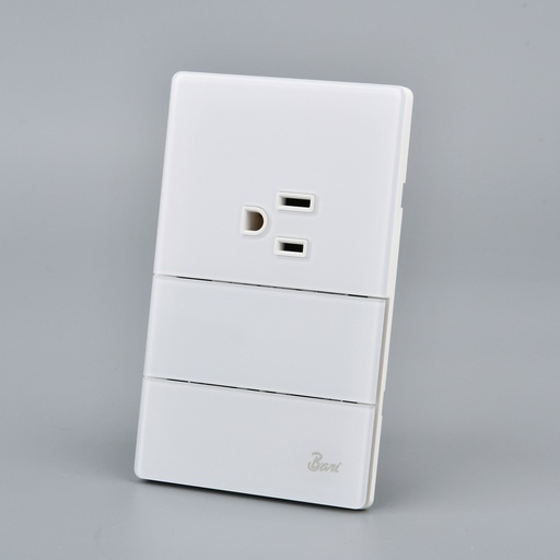 [INT.11.12] Interruptor Doble + Tomacorriente con Tierra Serie Neve