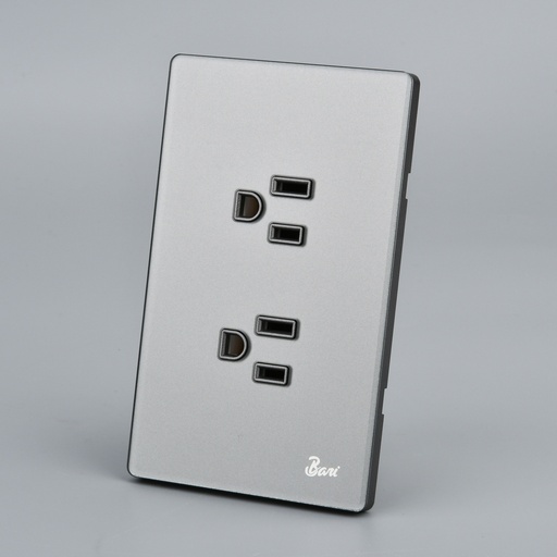 [INT.13.07] Toma Corriente Doble con tierra Serie Grigio