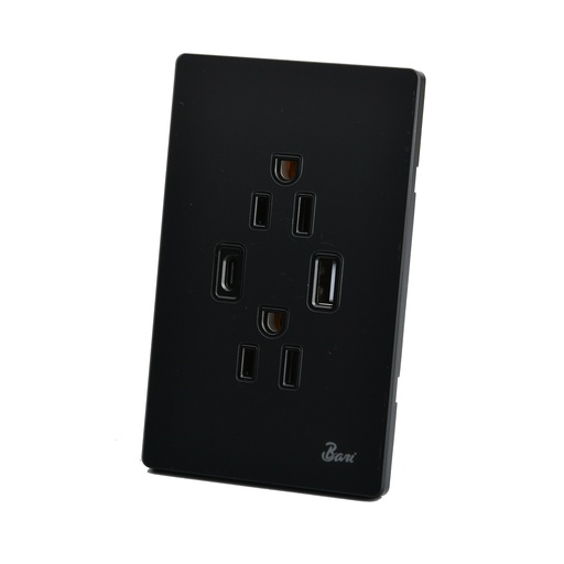[INT.14.11] Toma Corriente Doble USB Serie Spento
