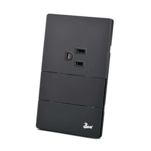 [INT.14.12] Interruptor Doble + Tomacorriente con Tierra Serie Spento