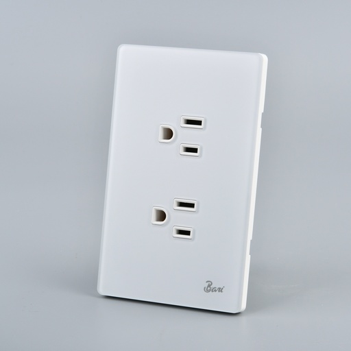 [INT.16.07] Toma Corriente Doble con tierra Serie Nebbia