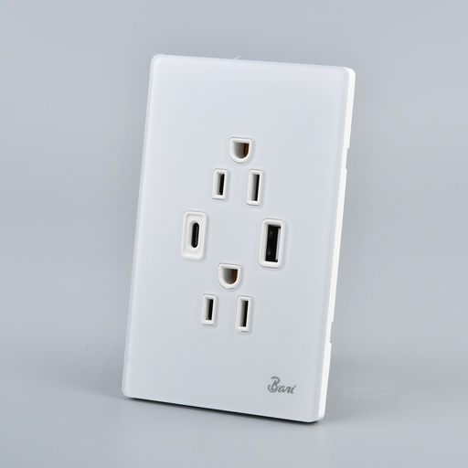 [INT.16.11] Toma Corriente Doble USB Serie Nebbia