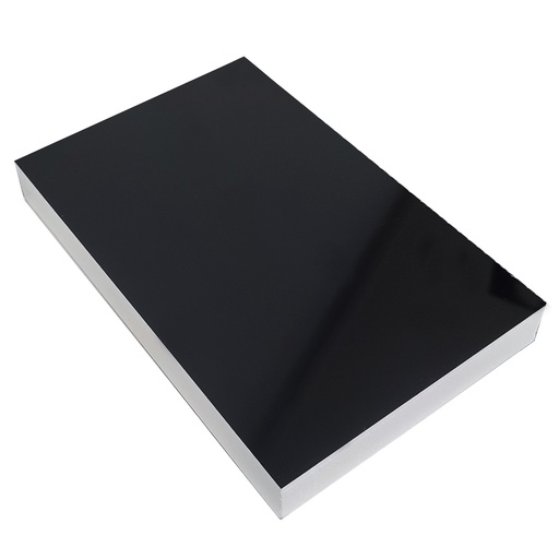 [PVC.03.02] Lamina de PVC PET Negro Alto Brillo Doble Cara 18 mm